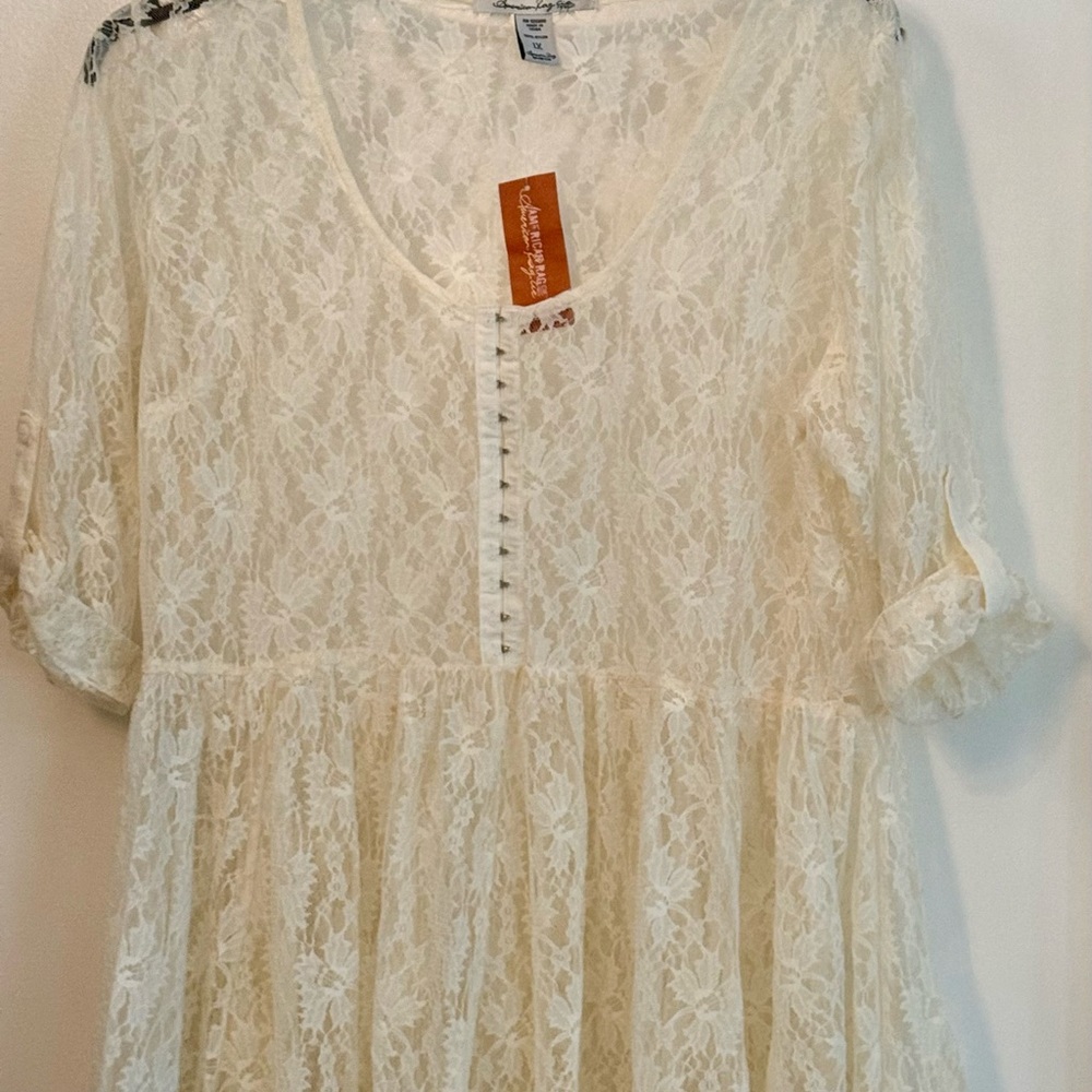 Elegant Cream Lace Women Top
